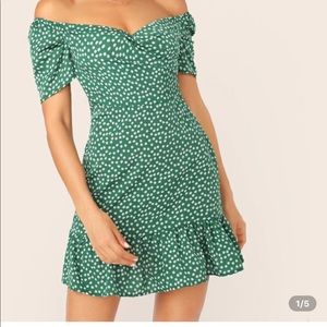Green floral dress